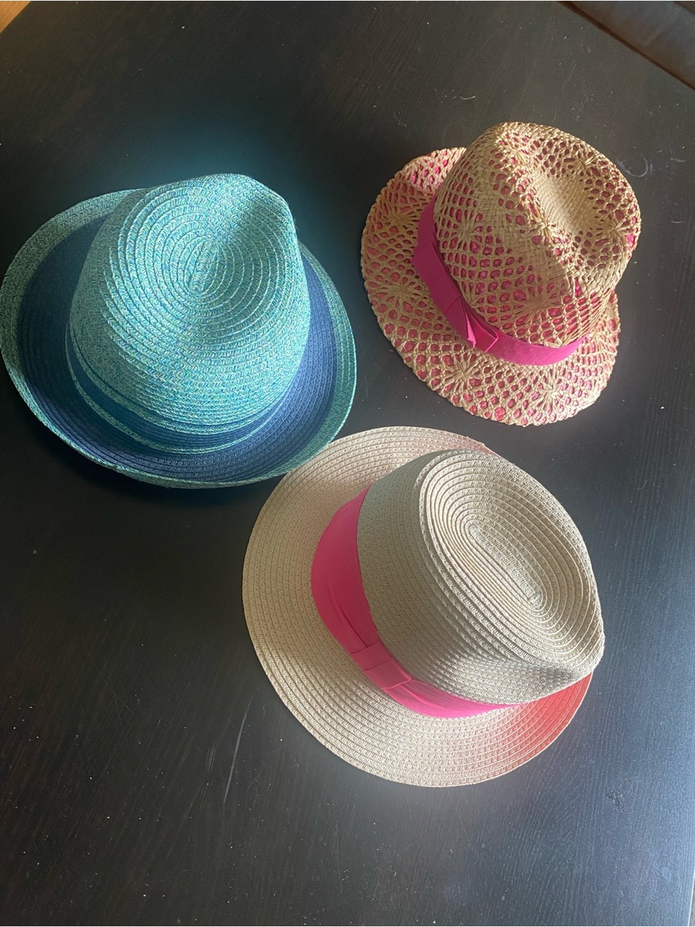 Women’s Summer Straw Fedora Hat with Pink Band - Neutral